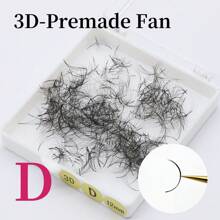 720Fans In One Box 3D Premade Fan Lashes 100% Handmade Pointybase Root 0.07mm Thickness In C D Curl ,8-15mm Length Available For Professional Eyelash Extensions