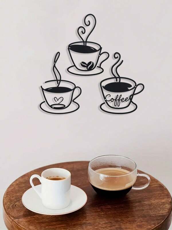 CIFbuy Decoración de pared de taza de café de metal, arte de pared de taza de café de metal vintage, decoración de café de metal, adecuado para decorar tu despensa, cafetería, cocina, etc. Resistente al agua y al óxido. Adecuado para la decoración del hogar moderno, la decoración del hogar, la decoración de la habitación