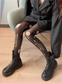 女士性感紧身裤，尼龙打底裤，黑色高弹力打底裤，性感修身打底裤，打底裤，保暖打底裤，女士紧身裤。时尚修身打底裤，适合春夏季节。柔软光滑，适合度假、运动、休闲、商务等日常穿着。 - 黑色 - 查看 4