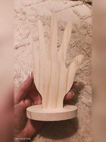 1pc Minimalist Walnut Color Wooden Jewelry Holder, Necklace Bracelet Earring Display Rack For Daily Use, Market Stall And Storage - Multicolor - View 2