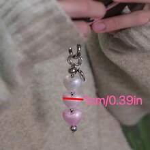 New Colorful Heart-Shaped Chain Pendant Multi-Purpose Bag Charm Phone Decor Car Key Chain Accessory Y2K Accessories - Multicolor - View 3