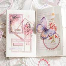 CANDY POETRY 1 包 25 张复古创意相框主题贴纸、DIY 装饰剪贴簿材料、节日礼物、个性化剪贴簿学校用品、学校用品、返校 - 淺藍色 - 查看 9