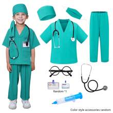 Set de 8 piezas Disfraz de doctor para niños, conjunto de disfraz médico para niños pequeños con estetoscopio, juego de roles de doctor para niños y niñas, (color de accesorios aleatorio) - Multicolor - Ver 4