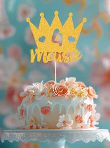 1 件个性化姓名和年龄、金色生日蛋糕装饰、生日派对蛋糕装饰、送给她的礼物、生日派对礼物、生日蛋糕装饰 - 金色 - 查看 3