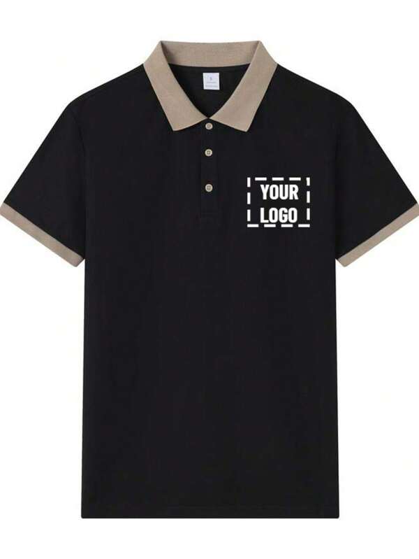 Customized Polo Shirt, Colorblock Short Sleeve Business Work Tops, Add Your Personalized Graphic Printing On Left Chest,Give It To Your Boyfriend,Stylish,Fashion,Hipster,Casual,Minimal Chic,Personalized,Customized,Custom,Unique,Guy Costumes,Capsule Wardrobe,Men Basic/Street Style,Ideal Gifts For Him,Boyfriend,Family,Friends,For Birthdays,For Vacation/Holiday,For School/Competition,For Sports/Climbing