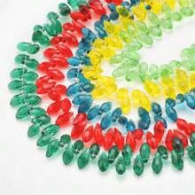 约95颗5*8毫米水滴形玻璃珠，彩色镀AB彩DIY饰品吊坠，适用于手工配件、鞋子、包包、发饰、节日礼物、生日礼物等。 - 5*8mm橫孔水滴 - 查看 4