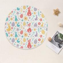 Falda para árbol de Pascua con lindo conejito, huevo de Pascua y estampado floral. Ideal para decorar el hogar durante las fiestas. - Burdeos - Ver 2