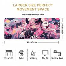 1 miếng lót chuột Anime dễ thương hình cô gái và quái vật nhỏ chơi game miếng lót chuột lớn nhiều kích cỡ bàn phím để bàn cao su chống trượt miếng lót chuột văn phòng phụ kiện bàn làm việc miếng lót chuột để bàn cho trường học văn phòng quà tặng gia đình cho bạn bè gia đình - nhiều màu - Xem 4