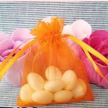 10/50/100pcs Gift Packaging Bags, Multi-Color Organza Candy Bags, Tableware, Size: 7*9CM, Various Holiday Party Packaging Supplies, Festival Home Decor