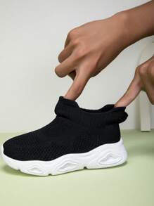 Nuove sneaker casual e traspiranti, facili da indossare e togliere, per bambini - Bianco e nero - Visualizzare 9