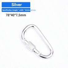 5pcs Thick 8cm Outdoor Aluminum Alloy D-Ring Buckle With Lock, Sturdy Backpack Water Bottle Clip, Keychain