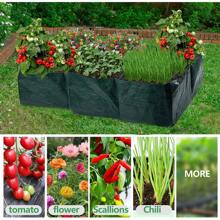 35 gallons Bac de culture surélevé, grand bac à planter en tissu, 6 compartiments bacs de culture, bac à planter respirant pour tomates, poivrons, légumes d'extérieur, herbes et fleurs avec trous de drainage
