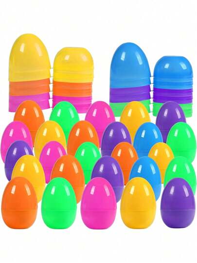 2.36 Inch Fillable Easter Eggs, 24pcs/Set, Hinged Plastic Eggs In Vibrant Colors, Great For Easter Egg Hunts, Surprise Eggs, Easter Activities, Random Colors, Birthday & Graduation Gifts