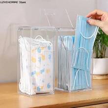 Mask Holder With Covered Dust Mask Household Mouth And Nose Mask Entry Door, Desk And Foyer Temporary Transparent Mask Holder Withdrawal