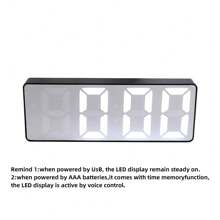 1pc Digital Clock, New LED Bedside Alarm Clock, Electronic Desktop Clock With Temperature Display, Voice Control, 12/24 Hour Format, Compact & Elegant Design, Suitable For Bedroom Decor (Batteries And Adapter Not Included), Birthday Gift, Graduation Gift, Dorm Decor, Back To School Gift, School Decor, Surprise Gift, Home Decor, Study Supplies