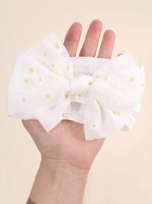 3件套雏菊发箍，可爱花朵蝴蝶结发箍，白色雪纺蝴蝶结发箍，弹性发圈，儿童及婴儿发饰 - 彩色 - 查看 9