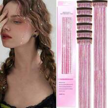6 Stücke glänzende Haarmetall Band Clip Perücken Stück Glitzer Band Haar Party Fokus Delikates Auffälliges Geschenk Schönes Haaraccessoire Geschenk für Mädchen