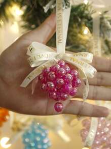1pc Spring Grape Hanging Decoration,Bead Ornament With Love Ribbon, Perfect For Mother's Day, Seasonal Home Decor Gifts Birthday Graduation