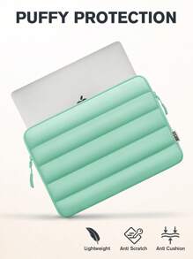 TECOOL Puffy Protective Laptop Sleeve 13.5 14 15 16 Inch,Laptop Bag Compatible With Macbook Air 13 15 M1 M2 2012-2023, Pro 13 14 15 2010-2022,14-16 Chromebook Surface Notebook,Soft Fluffy Inner Lining, Waterproof Laptop Case