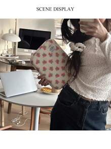 1PC Korean New Plush Cute Flower IPad Tablet Bag With Ins Style 11/13 Inch Laptop Storage Protection - Multicolor - View 9