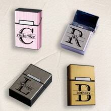 Customized Metal Cigarette Case, Personalized Name, Gift For Lover, Family And Friends, Brushed Craft - Multicolor - View 2