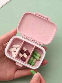 Mini organizador de pastillas portátil - Caja de pastillas con 3 compartimentos, contenedor de almacenamiento de tabletas, pastillero semanal, dispensador de medicamentos - Multicolor - Ver 3