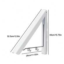 Kleiderhaken Klappbar Wand Kleiderständer, Aluminium Kleiderbügel mit Kleiderhaken, Kleiderlüfter Wandgarderobe Haken Halter für Schlafzimmer Badezimmer Balkon Indoor Outdoor - Weißes Teleskop - Übersicht 11