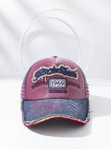 1 Stück Baseballkappe im abgenutzten Vintage-Stil mit besticktem Buchstaben