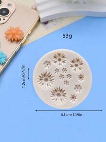 1 Pc Multi-Chrysanthemum Shaped Silicone Mold - Grey - View 2