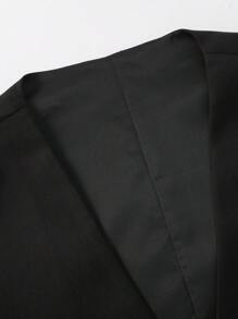 Men Suit 4 Pcs Blazer Jacket Vest Pants Tie Shawl Collar Single Breasted One Button For Party Wedding Groomsmen Formal Attire - màu đen - Xem 4