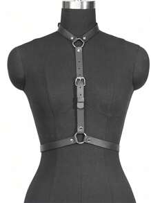 2 stuks Vrouwen PU Lederen Harnas Set Strappy, Sexy Lingerie Voor Vrouwen Beugel Push Up Bh Jarretelgordel Set, Allemaal Verstelbaar, Beugel Racerback