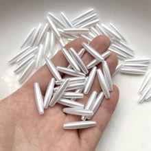 Witte rijst Witte lange buis Rechte gat kralen Diy sieraden maken Decoratieve armband ketting maken Decoratieve kralen 50 stuks