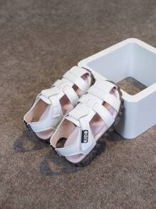 1 Pair Summer Fashion Casual Versatile Holiday Style Outdoor Children Flat Ankle Strap Closed Toe Roman Sandals - White - View 1