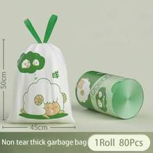 Bolsas de basura con cordón lindo, a prueba de rasgaduras, gruesas y extra gruesas para uso doméstico, sala de estar y cocina, bolsas de limpieza grandes