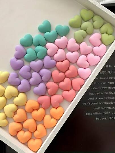 10/20 piezas Cuentas acrílicas de corazón de color mate, cuentas espaciadoras de corazón para hacer joyas, suministros de manualidades DIY para pulseras, collares, aretes, llaveros y accesorios