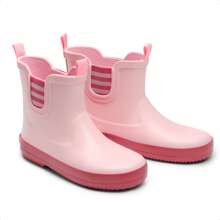 Wellies For Kids Boys Girls Wellington Boots Waterproof Non-Slip Rain Boots For Kids Unisex Short Wellington Boots Toddler/Little Kid/Big Kid - Pink - View 2