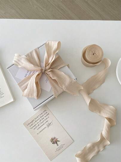 4厘米褶皱缎带，优质弹力褶边布带，用于包装蛋糕、礼品、鲜花、母亲节、情人节、女神节等工艺品