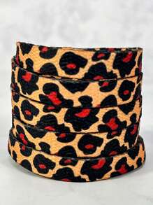 男女通用时尚鞋带适合滑板鞋、运动鞋、运动鞋、豹纹设计 - 彩色 - 查看 5