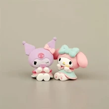 Sanrio Sanrio Hello Kitty & My Melody Set Of Five - Adorable Sleeping Posture Figurines For Office Desk Ornaments, Cake Decorations - Perfect For Halloween And Christmas