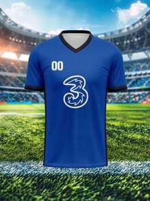 2025 夏秋季定制您自己的球衣，透气速干 210g 春夏男女通用运动队俱乐部训练 V 领足球衫，前后印有姓名、号码、标志，舒适贴合日常、休闲、派对