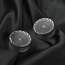 2PCS Fashion Round Vortex Ear Gauges Tunnels 316 Stainless Steel Plugs Women Piercing Body Jewelry Hypoallergenic New