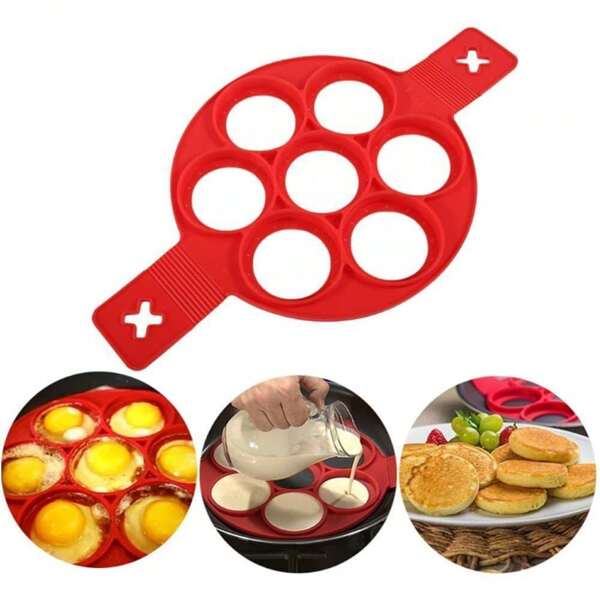 Die Silikon-Backform für Bratpfanne und Pfannkuchen-Maker kann zum Herstellen von Spiegeleiern, Pfannkuchen, Schokolade sowie in Herzform, quadratisch, Pflaumenblutenform, rund und anderen Formen verwendet werden. Sie ist hitzebeständig, leicht zu reinigen, langlebig und