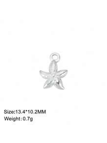 1 peça de aço inoxidável bonito mini sol e estrela do mar pingente, faça você mesmo jóias fazendo acessório para pulseira, colar, brincos