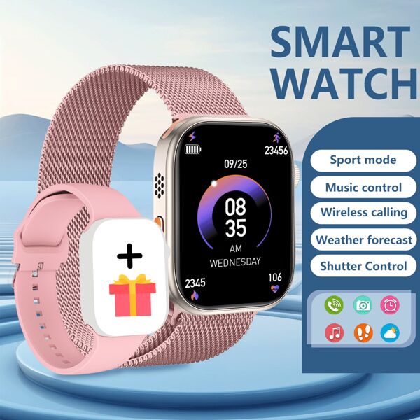 Hot 1pc Silicone Strap Unisex Sports Smart Watch, High Definition Full Screen Touch Control Electronic Smart Watch, Pedometer Calorie Multiple Sports Modes, Alarm Call Information Reminder, Compatible With Android And IOS Phones
