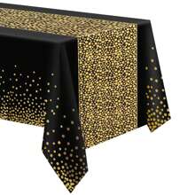 1 Pack Gold Dot Plastic Tablecloths, Heavy Duty Disposable White/Black/Blue Tablecloths Waterproof Tablecloths Rectangular Tablecloths For Family Party Weddings Birthdays, 54" (137cm) X 108" (274cm) Fits 6 To 8ft Tables - 54*108 Inches/137*274cm - View 15