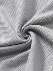 Men Solid Button Up Shirt & Shorts Set, Vacation Plain Husband Casual Clothes, Cozy Outfits - Light Grey - View 7