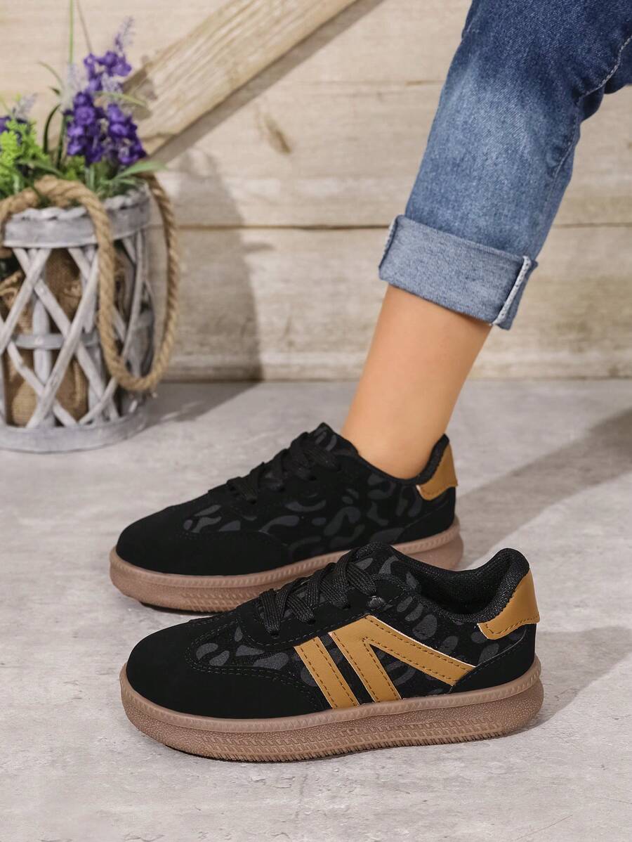 Dziecięce buty sportowe z nadrukiem w panterkę, na co dzień i z miękką podeszwą dla dziewczynek