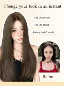 1 Stück hitzefeste Synthetikperücke, Perücke mit gesplitteten Enden, geeignet für tägliche Partys oder Festivals, flauschig natürlich und realistisch. (Zubehör nicht enthalten)