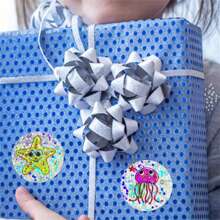 500张/卷海洋动物贴纸全息激光贴纸礼品装饰标签奖励贴纸文具用品、学校用品、返校 - 彩色 - 查看 6