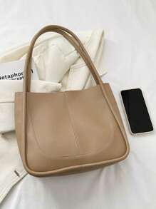 Bolso vintage y retro de gran capacidad para mujeres, de unicolor con costura, de estilo casual y elegante, adecuado para estudiantes universitarias, trabajadoras de cuello blanco, perfecto para el trabajo, de vuelta a la escuela, escuela secundaria, universidad y vacaciones.